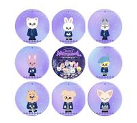 Roffatide Stray 9pcs Badges Set SKZoo Pins Skz Merch Kpop Fan Article Cadeau pour STAY Femmes Hommes Accessoires pour Sac à dos Veste Chapeau Style C
