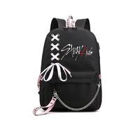 Roffatide Stray Kids Merch Sac à dos pour filles et garçons KPOP SKZ d'école Sac à dos décontracté pour Stay Noir A