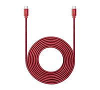 RoFI Câble USB C vers USB C 4,6 m Câble d'alimentation 60 W extra long et extrêmement durable Compatible avec MacBook Pro/iPad Pro/Galaxy S20/Switch/Pixel/LG et autres chargeur USB C Rouge