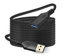 ROFICORD Câble d'extension USB 3.0, câble d'extension Haute Vitesse de 4,5m USB A mâle vers Femelle pour PlayStation/Xbox/Lecteur Flash/Lecteur de Carte/Disque Dur/Clavier/imprimante/Scanner (Noir)