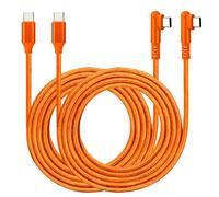 ROFICORD Lot de 2 câbles USB-C vers USB-C - 60 W - Câble à angle droit - Charge rapide pour téléphone 16/15 ProMax/S24/S23/S22/MacBook Air/Pad/CarPlay et autres appareils USB-C (Orange, 1,8M)