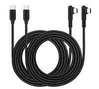 ROFICORD Lot de 2 câbles USB-C vers USB-C - 60 W - Câble à angle droit - Charge rapide pour téléphone 16/15 ProMax/S24/S23/S22/MacBook Air/Pad/CarPlay et autres appareils USB-C (Noir, 0,6M)