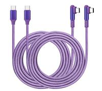 ROFICORD Lot de 2 câbles USB-C vers USB-C - 60 W - Câble à angle droit - Charge rapide pour téléphone 16/15 ProMax/S24/S23/S22/MacBook Air/Pad/CarPlay et autres appareils USB-C (Violet, 0,6M)