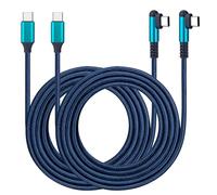 ROFICORD Lot de 2 câbles USB-C vers USB-C - 60 W - Câble à angle droit - Charge rapide pour téléphone 16/15 ProMax/S24/S23/S22/MacBook Air/Pad/CarPlay et autres appareils USB-C (Bleu, 1,2M)