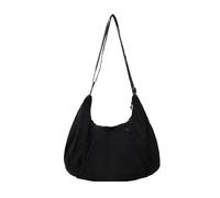 ROFIHOKS Umhängetasche, lässige Retro-Canvas-Tasche für Pendler, verstellbarer Riemen, leichte Hobo-Tasche (Black,One size)