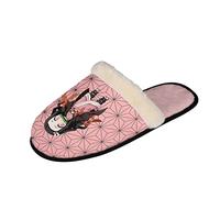 Rofmatide anim Devil Killer Fuzzy pantoufles kamado nezuko cute Indoor pantoufles closed toes and Open back Women pantoufles