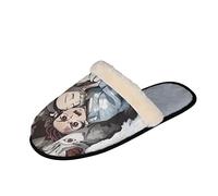 Rofmatide anim Devil Killer Fuzzy pantoufles kamado nezuko cute Indoor pantoufles closed toes and Open back Women pantoufles