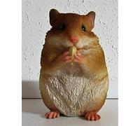 Rofu Figurine décorative / figurine de jardin / hamster / figurine animale / décoration intérieure / pierre artificielle / polyrésine / résistant au gel / Pâques / action intérieure / Kik