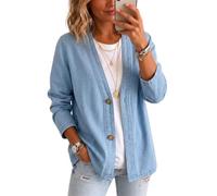 ROFUSSO Veste Jean Femme Décontractée Vintage Boutonnée Mi-Saison | Veste En Jean Avec Boutons, Col V Ouvert, Coupe Décontractée, Parfaite Pour Le Printemps Et L'Automne