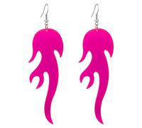 RofYof Boucles d'oreilles en forme de flamme en acrylique - Style punk - Pour femme et fille - Gothique - Cosplay - Cadeau d'Halloween, Acrylique