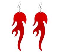 RofYof Boucles d'oreilles en forme de flamme en acrylique - Style punk - Pour femme et fille - Gothique - Cosplay - Cadeau d'Halloween, Acrylique