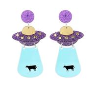 RofYof Boucles d'oreilles pendantes en acrylique - Légères et amusantes - Motif OVNI - Pour femmes et filles, Acrylique