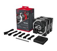 ROG Eurux GR120 ARGB Black Edition - Pack de 3 Ventilateurs PWM 120 mm, 2600 tr/min, Design Daisy-Chain breveté, Effets et Personnalisation ARGB exclusifs, Hub de Ventilateurs inclus