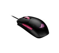 ROG Strix Impact II Electro Punk - Souris - droitiers et gauchers - optique - 5 boutons - filaire - USB - noir, rose
