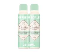 ROGE CAVAILLES Déodorant Spray Homme 2x150mL - Protection 48h - Sans alcool - Formule douce à l'amande fleurie - Flacons métal recyclable - Lot de 2