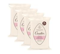 ROGÉ CAVAILLÈS | Lingettes Intimes Extra-Doux | Hygiène intime quotidienne sans rinçage | 96% d'ingrédients d'origine naturelle | Testé gynécologiquement | Lot de 4 paquets de 15 lingettes