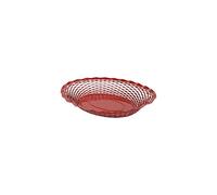 Roger Orfèvre Corbeille à pain Vintage ovale 25x18 cm Inox Rouge