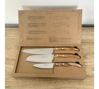ROGER ORFEVRE Coffret Berlingot 3 Couteaux de Cuisine en Bois, 20 cm