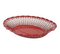 Roger Orfèvre Corbeille à pain Vintage ovale 25x18 cm Inox Rouge