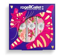 RogerGallet - Coffret Cadeau Noël Femme Crèmes Mains Bienfaisantes - Fleur de Figuier, Gingembre Rouge & Rose - 3 Crèmes Mains 30 ml - Idée Cadeaux Femme