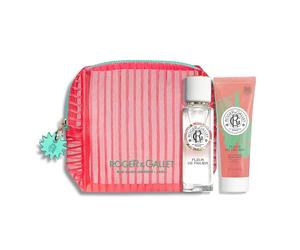 RogerGallet - Trousse Voyage Fleur de Figuier - Eau Parfumée Bienfaisante 30 ml + Gel Douche Bienfaisant 50 ml Offert - Routine Parfumée Format Voyage