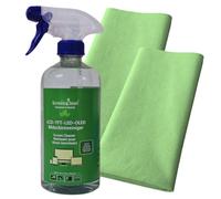 ROGGE Screen Clean Nettoyant d'écran 100 % recyclé R-PET pour téléviseur LCD/TFT/LED/OLED avec 2 chiffons microfibre professionnels Vileda QuickStar Micro 38 x 40 cm, vert