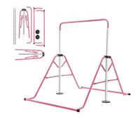 ROGONPDK Barre de Gymnastique pour Enfants, Barre de Gymnastique réglable en Hauteur, Barre Horizontale Pliable, Appareil d'entraînement, Gym à Domicile, Barre Fixe Pliable et télescopique, Rose