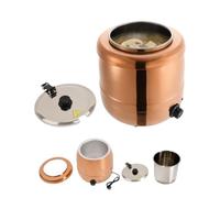 ROGONPDK Casserole électrique avec couvercle et pot intérieur 440 W 10 l | Chauffe-soupe avec un régulateur de température équipé de 30 x 32 cm, pour fêtes, cantines, hôtels, etc