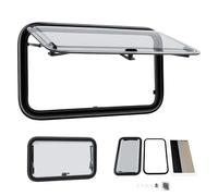 ROGONPDK Kit de fenêtre basculante 700 x 400 mm - Angle d'ouverture 85° - Fermeture éclair externe avec moustiquaire et store - Verre acrylique - Fenêtre latérale pour caravane