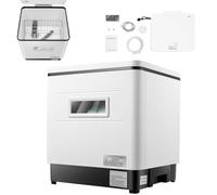 ROGONPDK Lave-vaisselle en acier inoxydable 800 W | Lave-vaisselle de table exquis, température de fonctionnement 70 °C | 360 ° eau rotatif spray lave-vaisselle | lave-vaisselle autonome petit