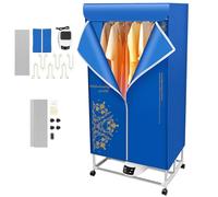 ROGONPDK Sèche-linge électrique, 430 l, sécheuse portable, pour penderie, séchoir à air chaud, capacité de charge totale pliable, 30 kg, séchoir à vêtements pliable avec minuterie et télécommande