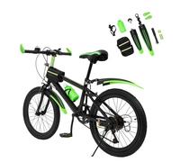 ROGONPDK Vélo pour enfants 20" - VTT à 7 vitesses - Pour garçons et filles - Avec bouteille, housse, clochette, vélo en acier au carbone - Capacité : 85 kg