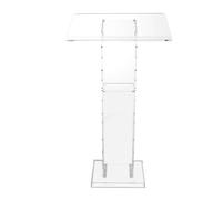 Rogowsen Podium en acrylique transparent de 110 cm - Large surface de lecture et compartiment de rangement - Bureau debout pour bureau, école, podium, église, conférence, mariage, salle de classe