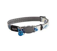 Rogs CATZ GlowCat Collier pour Chat avec Motif Fleuri Bleu
