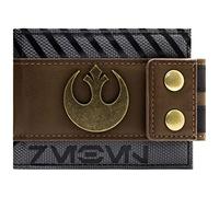 Rogue One Star Wars Rebel Emblème Métallique Boutonné Portefeuille Bi-Fold Porte-ID & Porte-Carte, Marron