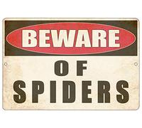 Rogue River Tactical Plaque en métal humoristique sarcastique - Décoration murale - Avec inscription « Beware of Spiders »