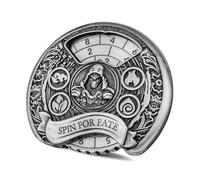 Rogue Roulette Dés Spinner, 7-en-1 Métallique Spinner de Dés DND, Gyroscope du Bout des Doigts, Cadeaux D&D avec Sacs Cadeaux Logo Dragon, Jeu de Rôle, Accessoires de Jeu de Société, Argent Foncé