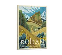 Rohan See Mittelerde LOTR-Poster rétro vintage Impression sur toile Décoration murale moderne 40 x 60 cm
