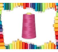 Rohans Fil à surfiler 40/2 (120), 4570 m, cône de fil à coudre, cône de fil pour machine à coudre, cônes de fil multicolores, matériau 100% polyester (Rose, 1)