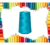 Rohans Fil à surjeteuse 40/2 (120), 4570 m de fil à coudre, cônes multicolores pour machine à coudre, 100 % polyester (turquoise, 1)