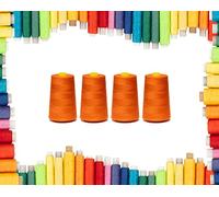 Rohans Fil à surjeteuse 40/2 (120), 4570 m de fil à coudre, cônes multicolores pour machine à coudre, 100 % polyester (orange, 4)
