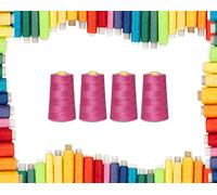 Rohans Lot de 120 cônes de fil à surjeter 4570 m pour machine à coudre, 100 % polyester (rose, 4)