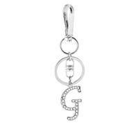 Rohans Porte-clés de voiture en alliage plaqué argent avec lettre initiale de l'alphabet en cristal et strass, G, taille unique