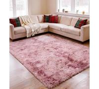 ROHATIM Tapis Salon Shaggy Descente de lit Chambre Grande Taille Tapis Moelleux Carpette pour Chambre Tapis Décoratif de Style Moderne pour Salon Chambre Canapé Natte(Rose-Mauve,120 x 160 cm)