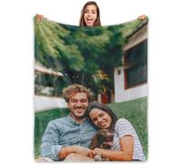 ROHBVMN Plaid personnalisé Photos et Texte,Couverture personnalisée Couverture bébé personnalisée,plaide personnalisée Amoureux,Couple,Meilleure Ami,Famille,Copain,Idées de Cadeaux d'anniversaire