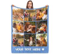 ROHBVMN Plaid personnalisé Photos et Texte,Couverture personnalisée Couverture bébé personnalisée,plaide personnalisée Amoureux,Couple,Meilleure Ami,Famille,Copain,Idées de Cadeaux d'anniversaire