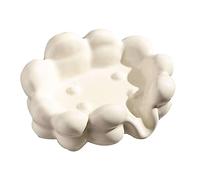 ROHCGHC Boîte à Savon, /Porte-Savon en Forme de Mousse, Porte-Savon céramique au Design créatif, économiseur Savon Porcelaine, for Salle Bain et cuisine-blanc-13.5x10.5x7.5cm(Wit)