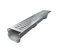 ROHCGHC Grille de Drainage, Drain de tranchée en Acier Inoxydable avec Base(100x20x20cm/39.4x7.9x7.9in)