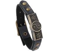 ROHCGHC Les perles,Bracelet en perles de jade, Bracelet chinois Taiji en cuir de vache for hommes et femmes, modèles Yin Yang Gossip, bijoux à main for Couple(Black)