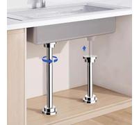 ROHCGHC L'évier de Cuisine Supports d'évier sous Plan, 2 Supports de lavabo réglables, poteaux Support télescopiques for Pieds Meubles Salle Bain(Height 49 80cm (19.3" 31.5"))